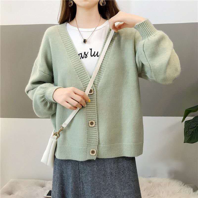 Áo cadigan sợi dệt chất đẹp, áo len mỏng bo ống tay, cổ V nhiều màu hàn quốc dành cho nữ - shopbelinh