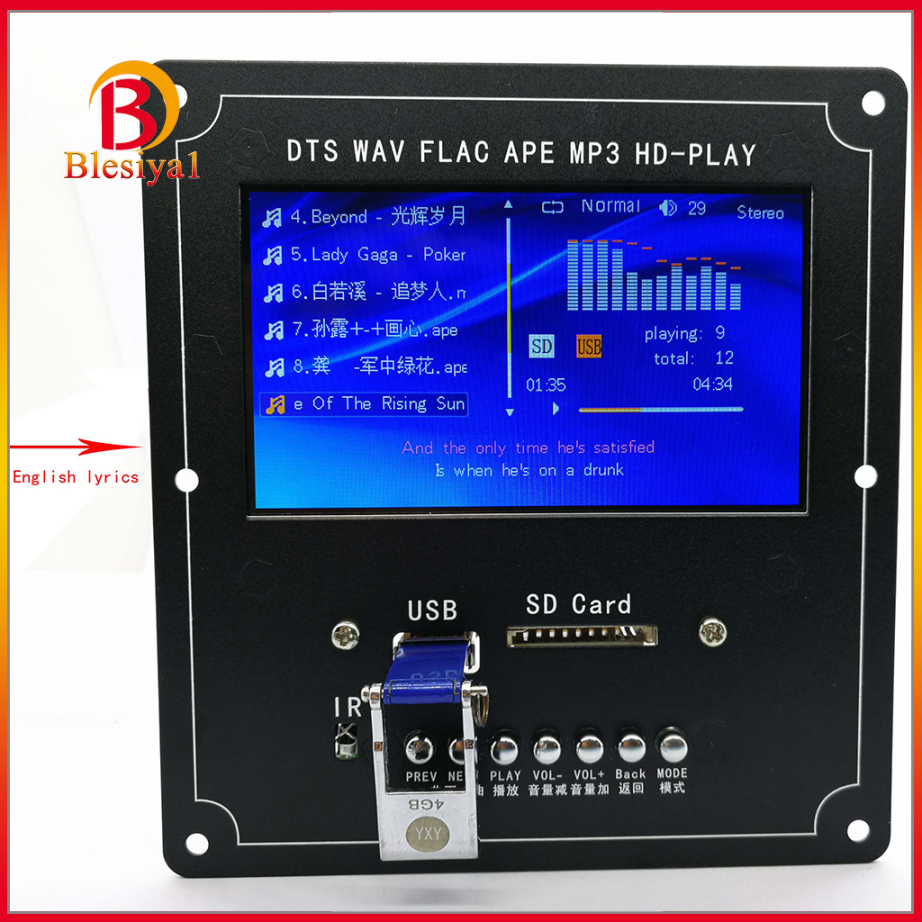 Bộ Thu Tín Hiệu Âm Thanh Bluetooth Dts Wav Mp3 Txt Màn Hình Lcd 4.3 &quot;