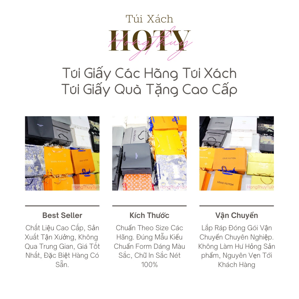 Combo 5 Túi Giấy Các Gu Xanh Lá Nguyên Bản Size 42