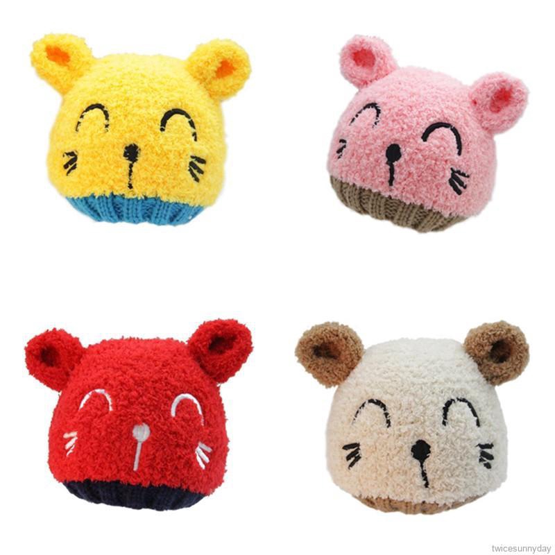 Mũ len đan hình hoạt hình xinh xắn cho bé