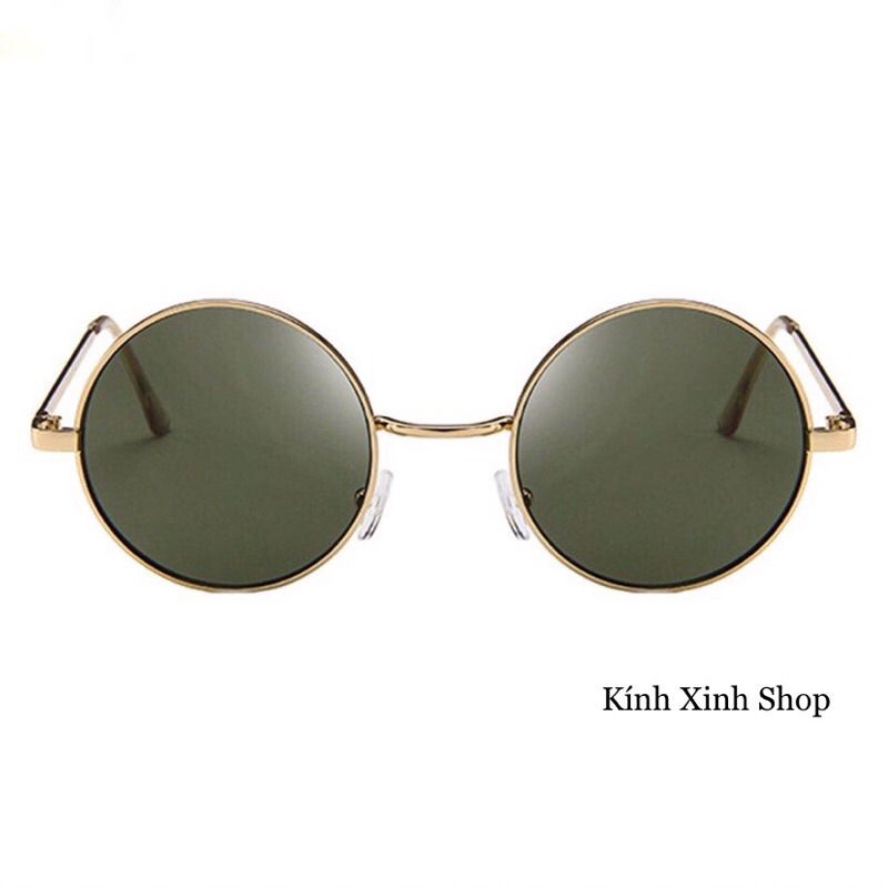 Kính râm Mắt tròn thầy bói Gọng kim loại cao cấp phong cách nghệ sĩ