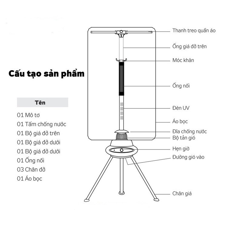 Máy sấy quần áo 900W TIROSS TS880