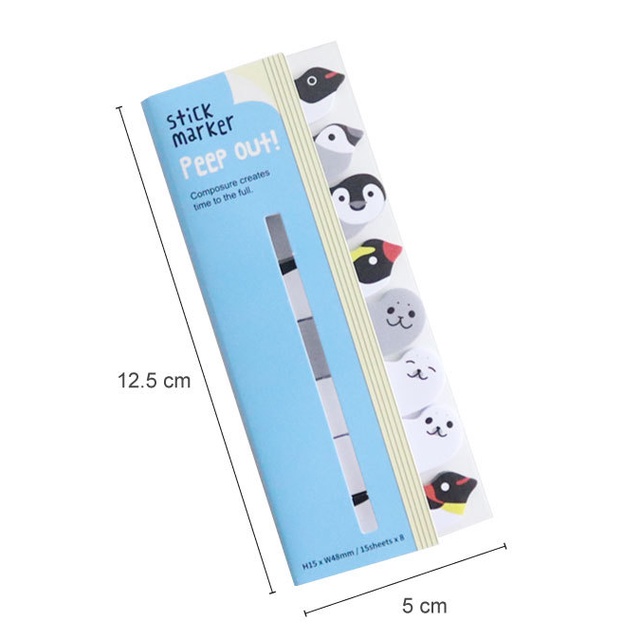 Set 160 Tấm Giấy Ghi Chú Tự Dính Họa Tiết Động Vật Hoạt Hình Trang Trí Đa Ứng Dụng