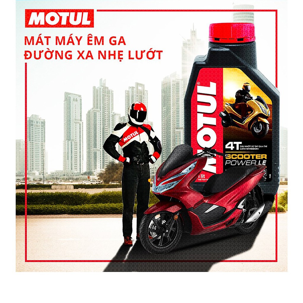 Dầu nhớt 100% tổng hợp cho Xe Tay Ga Motul Scooter Power Le 4t 5w40