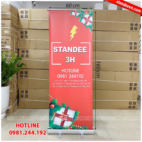 Standee cuốn nhôm cao cấp 0.6x1.6m Siêu bền | Standee 3H