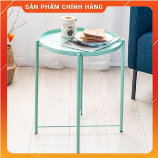 BÀN TRÀ CHANH Khung Sắt GẤP GỌN Đa Năng Dùng Cho Quán Trà Chanh,Trà Sữa,Quán Nước-Bàn Tròn Tráng Sơn Chân Gấp Gọn-