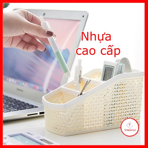 Kệ đựng bút để bàn 4 ngăn đồ đựng bút tiện lợi bằng nhựa cao cấp giúp bàn học làm việc gọn gàng ngăn nắp