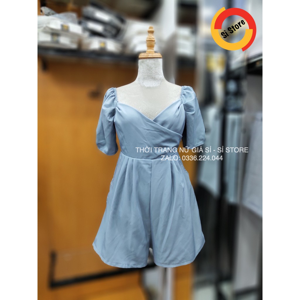 Jumpsuit Cổ Đắp Chéo (XÁM)