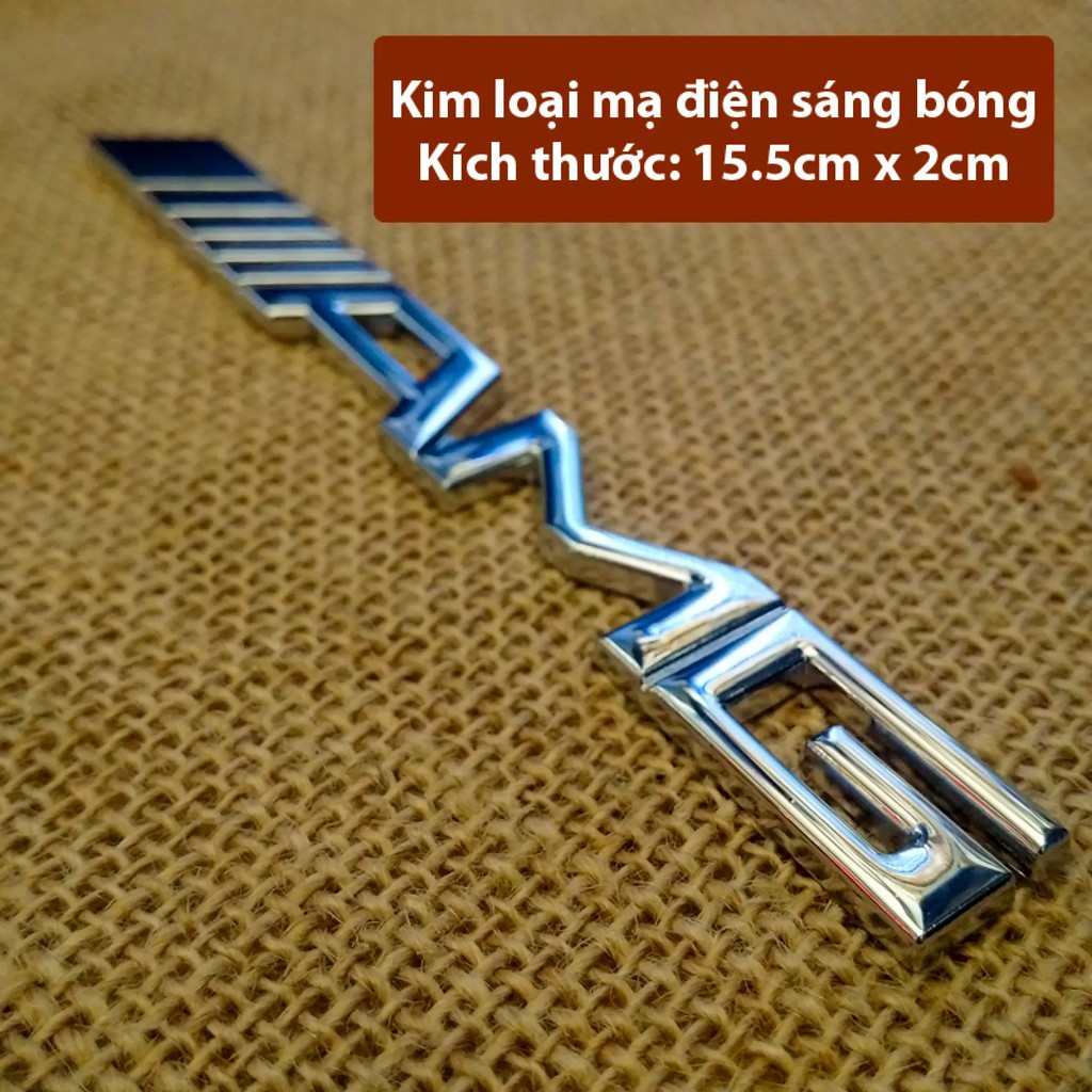 Tem Kim Loại AMG Loại Lớn Sáng Bóng trang trí xe