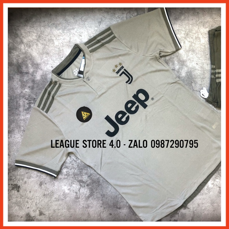 Bộ áo đá bóng đẹp juventus Xám leaguestore4.0 , bộ áo đá banh cao cấp dệt xịn thấm hút mồ hôi 123