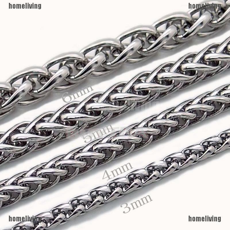 Dây Chuyền Inox Mạ Bạc Thời Trang Cho Nam 3 / 4 / 5 / 6MM