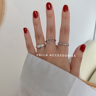 Nhẫn nữ phủ bạc s925 silver heart freesize halla