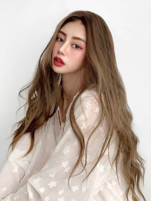 Tóc giả nguyên đầu omber rêu tây / freeship / 8260