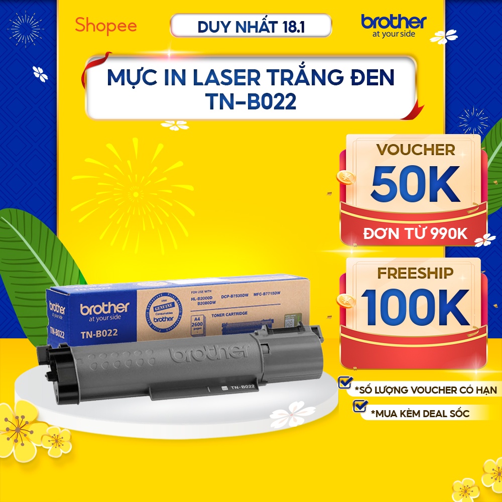 Mực in laser trắng đen Brother TN-B022 cho máy in HL-B series