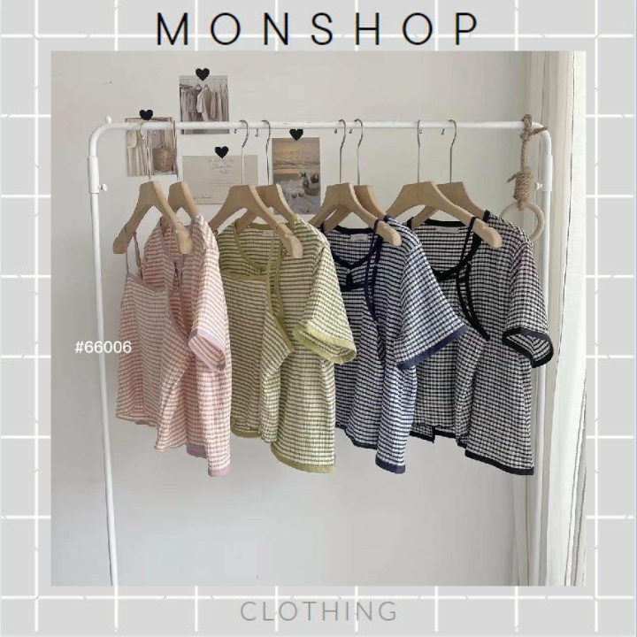 Set áo dây + cardigan crop sọc