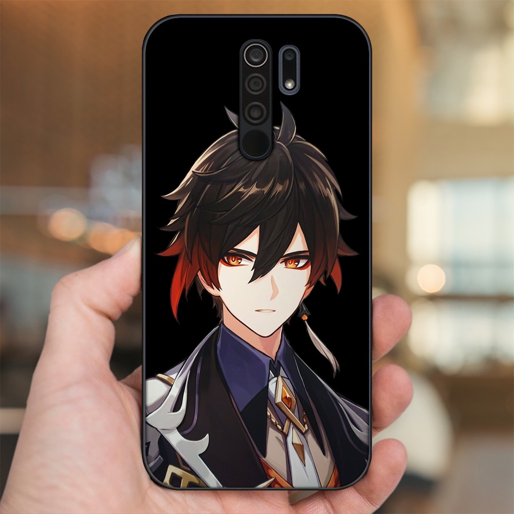 Ốp lưng Xiaomi Redmi 9 viền đen in hình Zhongli Genshin Impact