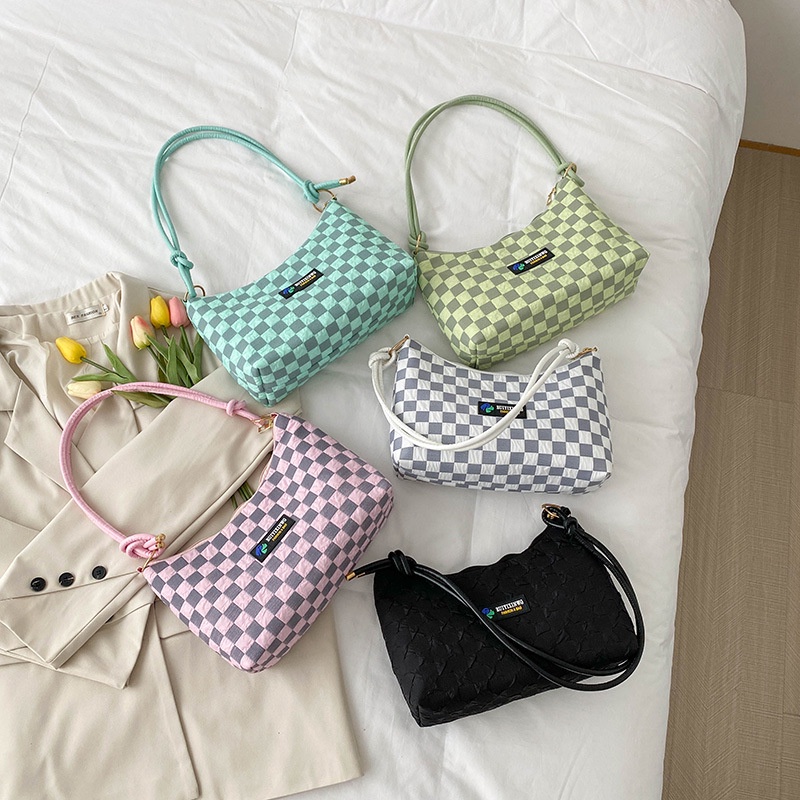 Túi Xách Đeo Vai Họa Tiết Sọc Caro Thời Trang Cá Tính