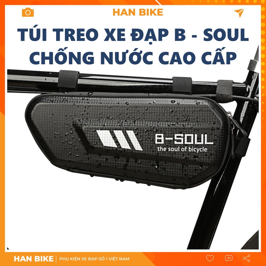 Túi treo xe đạp chống nước - Túi gắn khung sườn xe đạp thể thao B-Soul vỏ cứng siêu bền hàng chính hãng