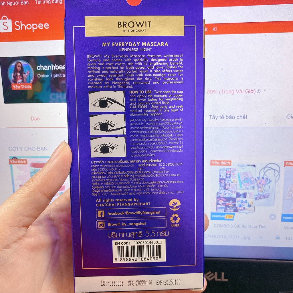 Mascara NongChat Browit Làm Dày Và Cong Mi My Everyday 5.5g
