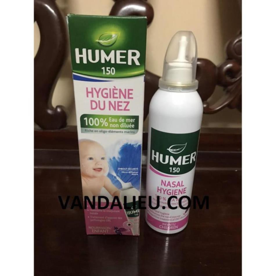 HUMER 150 NOSE HYGIENE 150ML. 100% NƯỚC BIỂN TỰ NHIÊN, ĐẲNG TRƯƠNG, VÔ TRÙNG-MP1