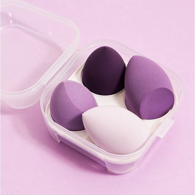 Set Mút Trang Điểm HANAH Siêu Mềm - Tán Kem Nền BB Có Hộp Đựng Tiện Dụng