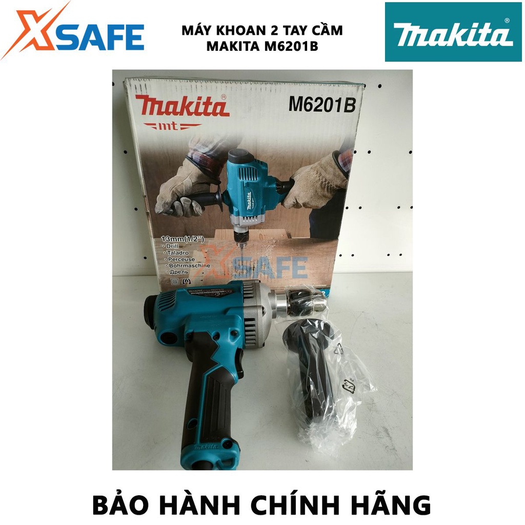 Máy khoan cầm tay Makita M6201B Máy khoan điện công suất 750W, tốc độ không tải 600rpm, dây dẫn điện 2.0m - [XSAFE]