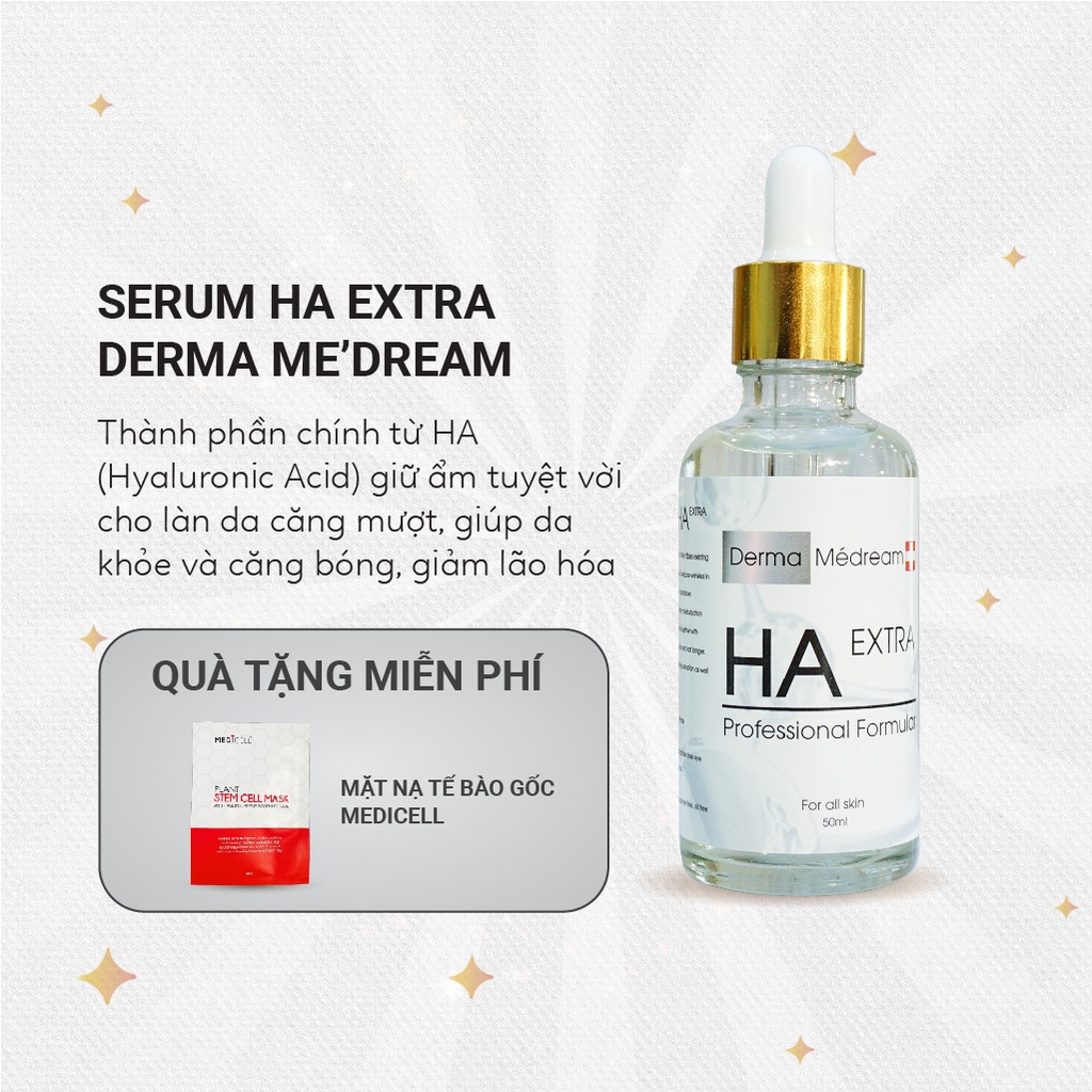 Tinh Chất Khóa Ẩm Sâu Serum Da Dầu, HA Cấp Ẩm, Cấp Nước Cho Da Derma Me'dream - Chai 50ml