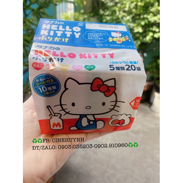 GIA VỊ RẮC CƠM HELLO KITTY NỘI ĐỊA NHẬT 20 GÓI 48g (date 2022)