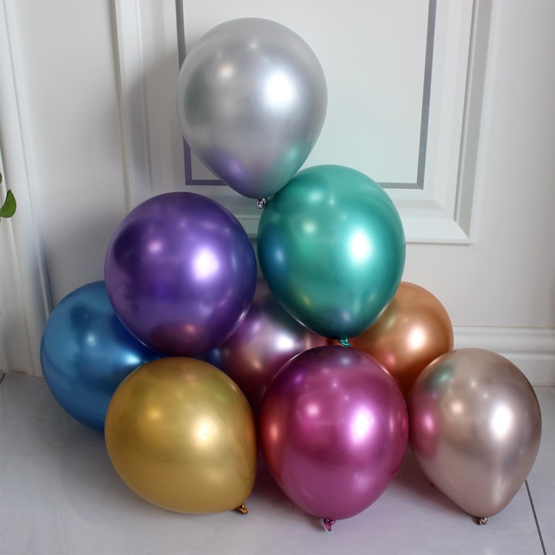 Set 10 bóng siêu nhũ 10inch trang trí tiệc HPBD party