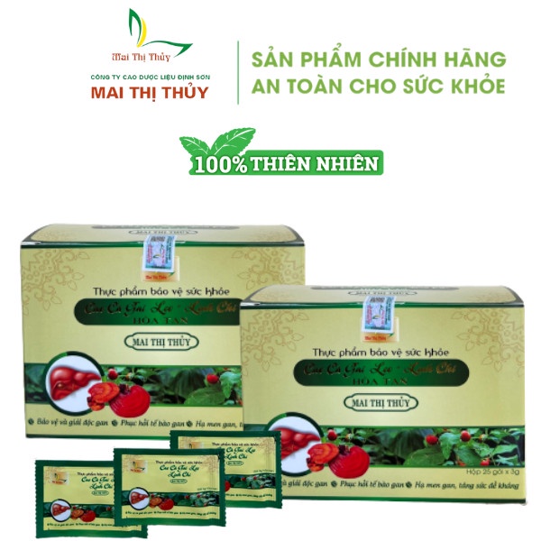 Cao Cà Gai Leo Kết Hợp Cao Linh Chi Dạng Hòa Tan Mai Thị Thủy - Hộp 25 gói - Giúp thanh nhiệt, giải độc, mát gan.