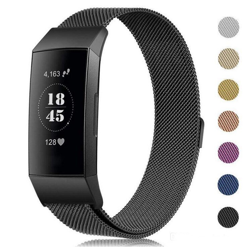 Dây Đeo Thay Thế Chất Liệu Kim Loại Không Gỉ Cho Fitbit Charge 2 3 4 SE