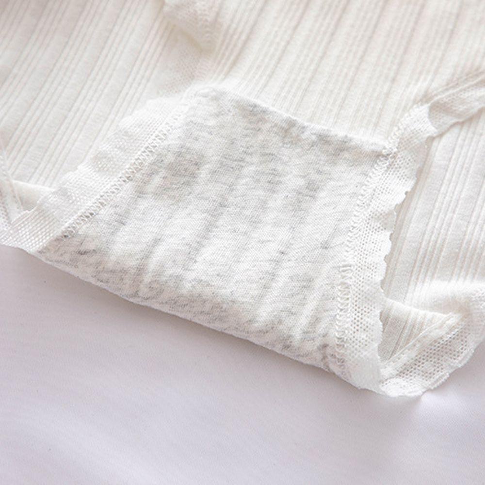 OCEANMAP Quần Lót Thoáng Khí Lưng Vừa In Họa Tiết Hoa Phối Nơ Xinh Xắn Cho Nữ