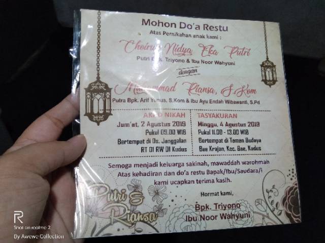 Vỏ Bọc Thiệp Mời Đám Cưới Invitations Aqiqoh