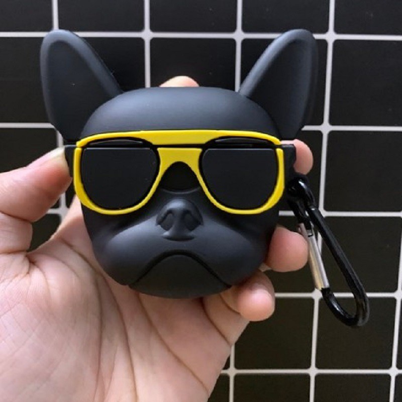 🔥 Case Ap 1/2 & Pro 🔥 Freeship 🔥 VỎ BỌC MODEL CHÓ PITBULL NGẦU KÍNH VÀNG - Cho Tai Nghe Không Dây  - Tuanphuk