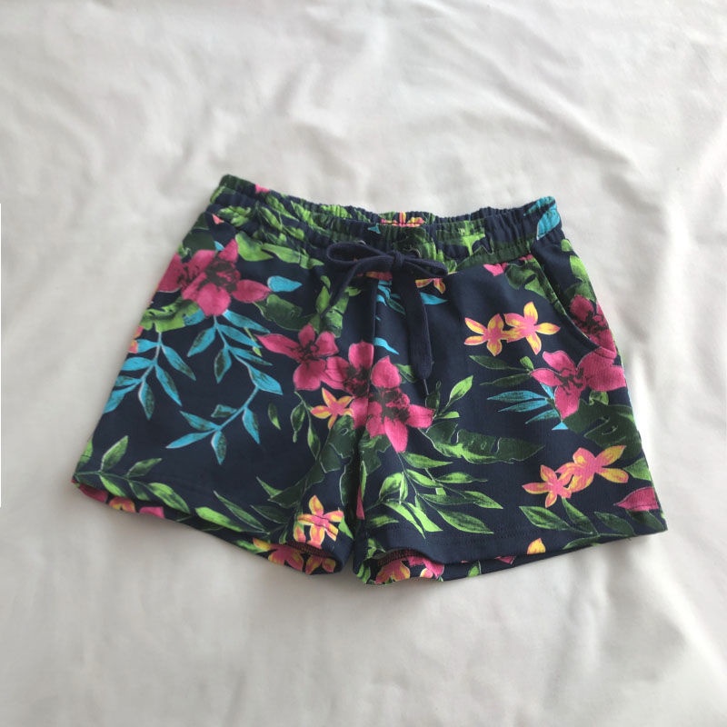 Quần Short Đi Biển Dáng Ôm In Họa Tiết Hoa Lá Kiểu Retro Âu Mỹ Thời Trang Mùa Hè Cho Cặp Đôi