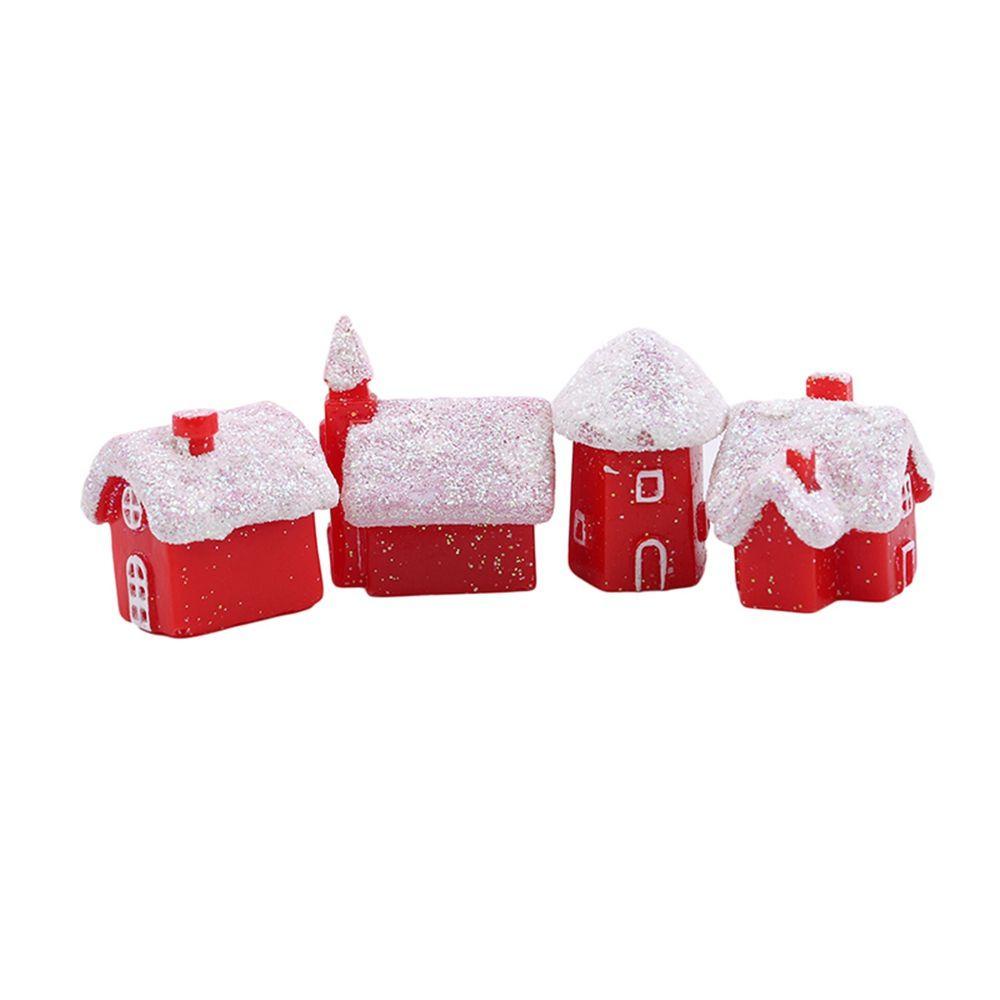 Mô Hình Ngôi Nhà Tuyết Mini Màu Sắc Đỏ Dùng Trang Trí Giáng Sinh