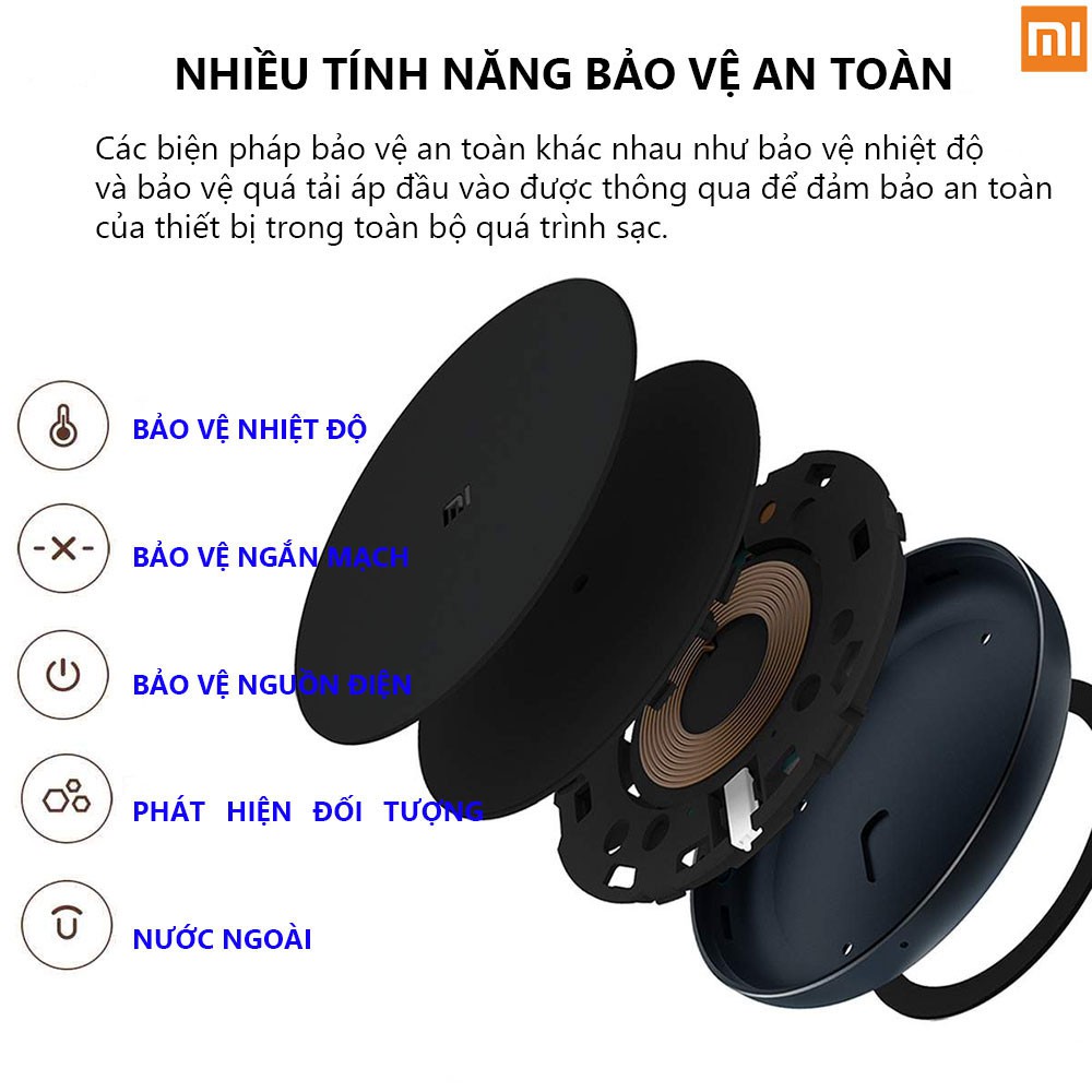 [Bản Quốc Tế] Đế Sạc Không Dây Xiaomi Mi Wireless Charging Pad Chuẩn Qi Sạc Nhanh 10W Max - Hàng Chính Hãng