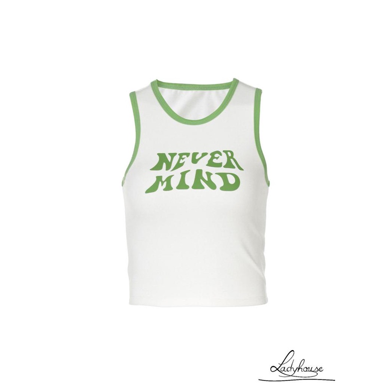 Áo Sát Nách Cổ Tròn In Chữ Cá Tính Cho Nữ