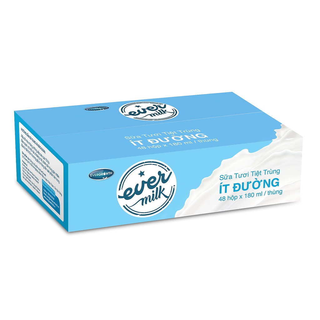 Thùng sữa tươi tiệt trùng Evermilk dạng hộp 110ml x 48 hộp (có quà tặng)