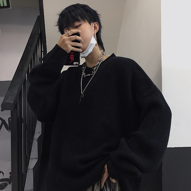 Áo sweater nam form rộng tay dài, Áo sweater len nam oversize mặc nhà đi chơi BTS hàn quốc ulzzang