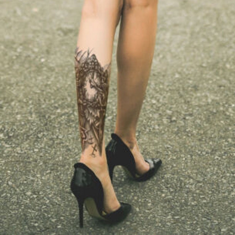 1 Tờ Hình Xăm Dán Tạm Thời Hình Vua Sư Tử Cá Tính