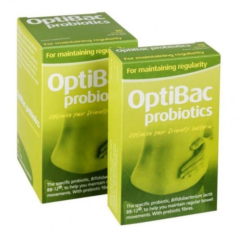 Men vi sinh Optibac Probiotics ngừa táo bón hộp màu xanh lá 30 gói