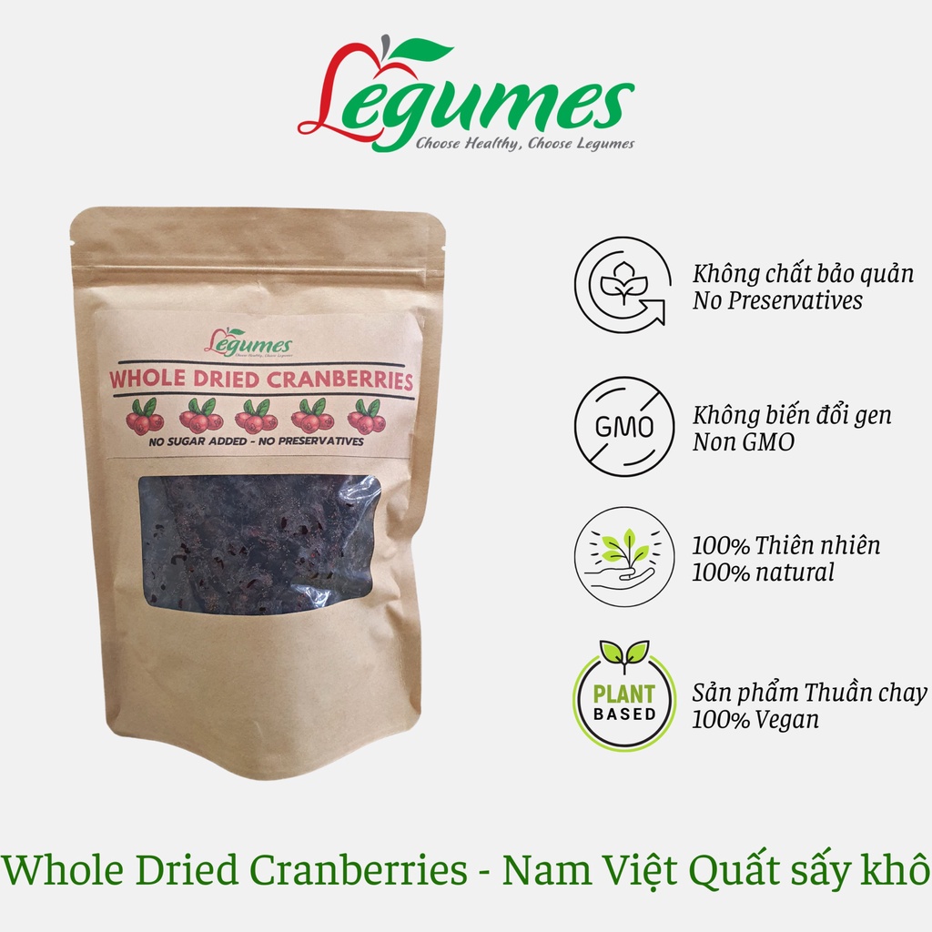 NAM VIỆT QUẤT SẤY KHÔ CRANBERRY HỮU CƠ 500G
