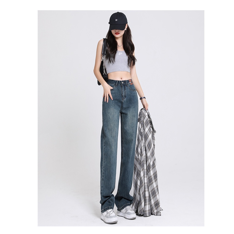 [ ORN87] QUẦN JEANS ỐNG RỘNG NỮ LƯNG CAO MẠC DA MẠC ĐEN XANH ĐẬM LAI CUỐN SIÊU NGẦU BÁ CHÁY XỊN SÒ HADI