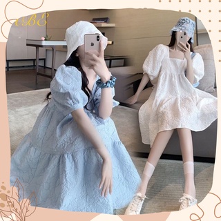 Váy xòe tiểu thư babydoll dáng dài, Đầm babydoll dự tiệc quảng châu màu trắng, đen, xanh ulzzang hàn quốc