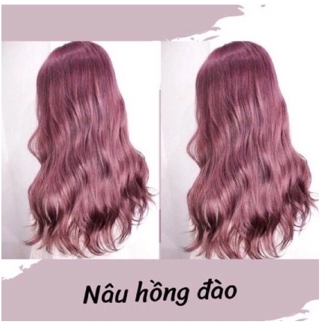 Thuốc Nhuộm Tóc Màu NÂU HỒNG ĐÀO Không Tẩy tặng oxy trợ nhuộm và găng tay mũ ủ