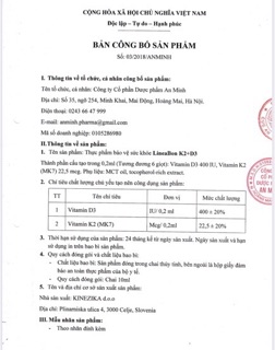 Vitamin K2 D3  LINEABON Hàng nhập khẩu chính hãng [ DATE MỚI NHẤT]