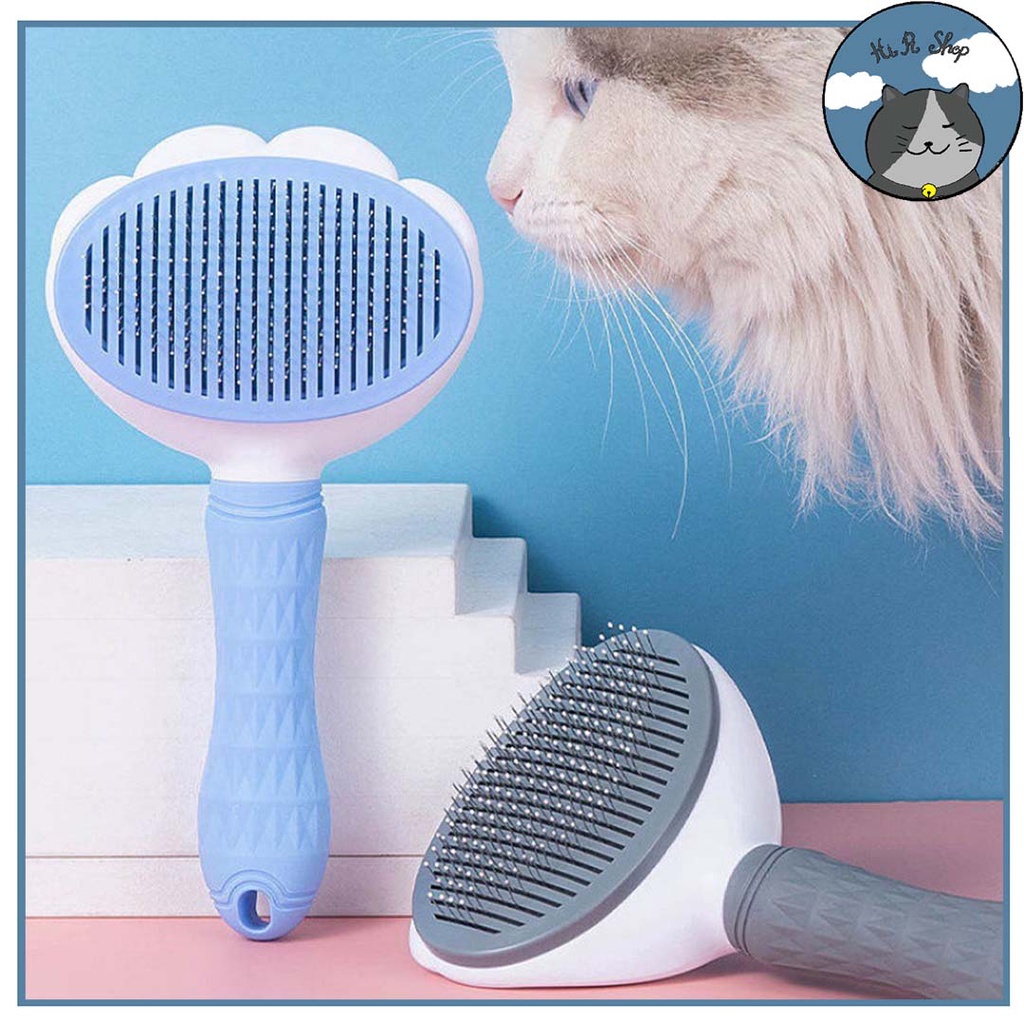 [Fullbox] Lược Chải Lông Cao Cấp CHÍNH HÃNG CLean Cho Chó Mèo Có Nút Đẩy Lông Chất Liệu Nhựa An Toàn Dành Cho Thú Cưng
