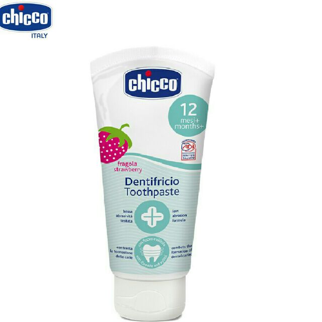 [Chính Hãng] Kem đánh răng hương Dâu Chicco 12M+ 50ml