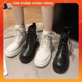 Boots Martin Ulzzang cổ ngắn đế cao 5cm / Giày boots cổ ngắn đan dây hàn quốc --9i